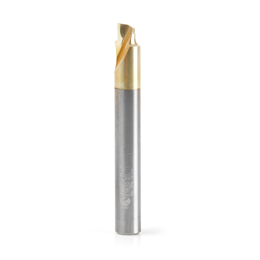 Amana Tool 51620 Solid Carbide Aluminum Cutting 3/64 Radius Edge x 3/16 Dia x 3/32 x 1/4 Shank ZrN Coated Up-Cut End Mill