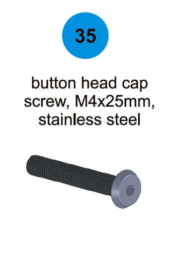 [80059] Button Head Cap Screw - M4 x 25mm - Part #35 In Manual