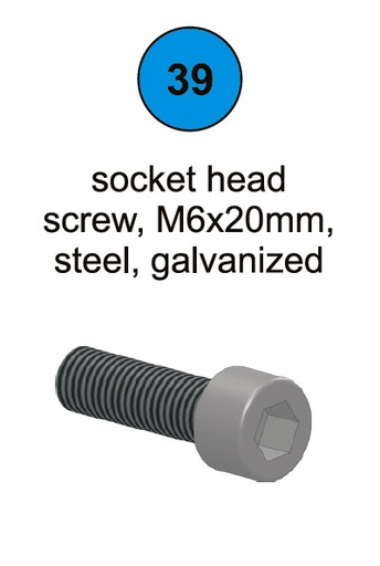 [80063] Socket Head Screw - M6 x 20mm - Part #39 In Manual